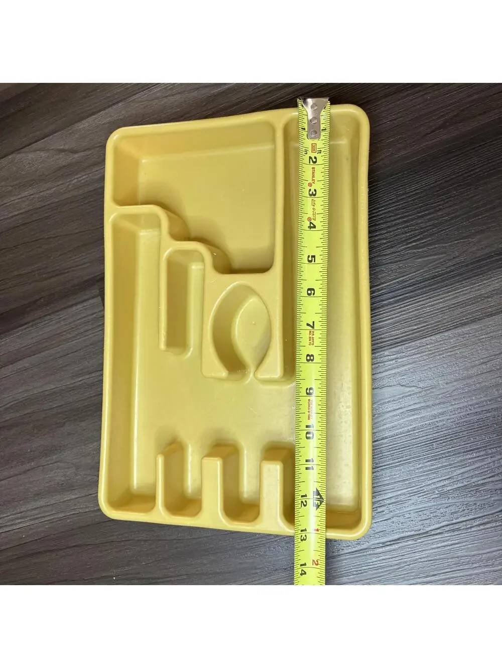 Vintage Rubbermaid Utensil Holder Mustard Yellow Plastic